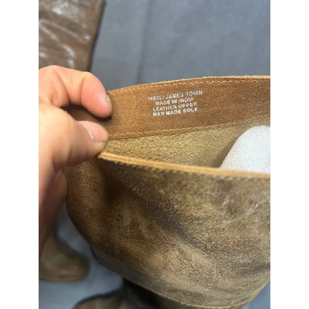 Free People Over-the-Knee Leather Boots in Distressed Brown